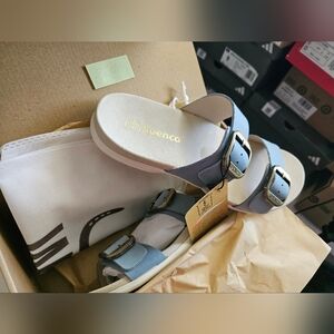 Waco Spenco Women's Crista Slide Sandal size 8.5 blue fog